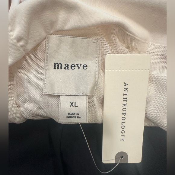 Maeve Anthropologie Twofer Mini Dress Size XL Black White Halter Ruched Front - Picture 9 of 15